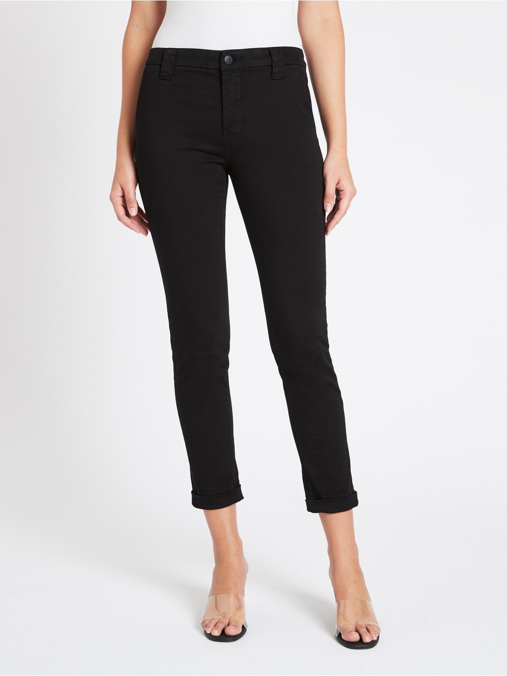 J Brand Black Mid-Rise Pants Paz Slim Taper